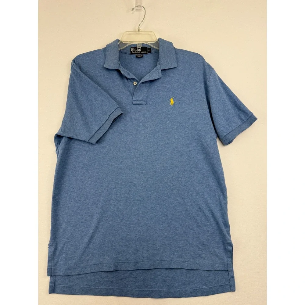 Polo Ralph Lauren Mens Blue Short Sleeve Polo Shirt Yellow Pony Logo Size‎ S